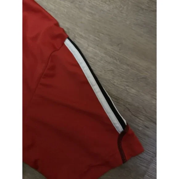 Adidas Climalite Shirt Mens Large Red Soccer Training Jersey 3 Stripe 8 Top - Picture 8 of 12